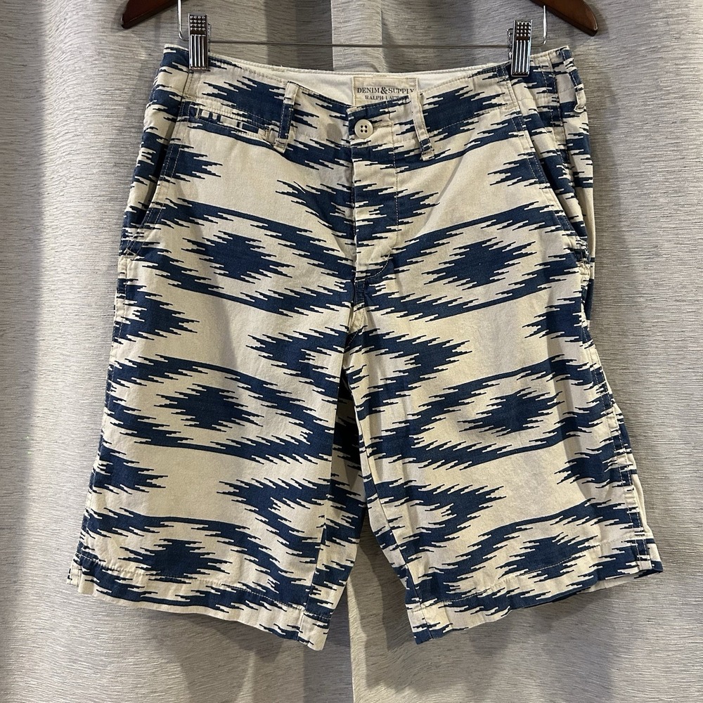 Ralph Lauren Denim &‎ Supply Denim Shorts Blue White Size 29 Southwestern Aztec